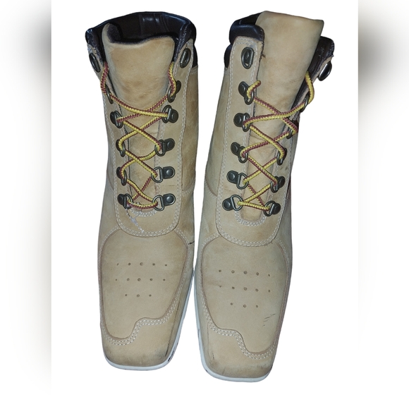 Timberland tie up suede leather square toe wedge boots women’s size 7 - Picture 3 of 15